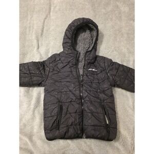 Eddie Bauer Kids Black Hooded Puffer Jacket Children's Size 5/6